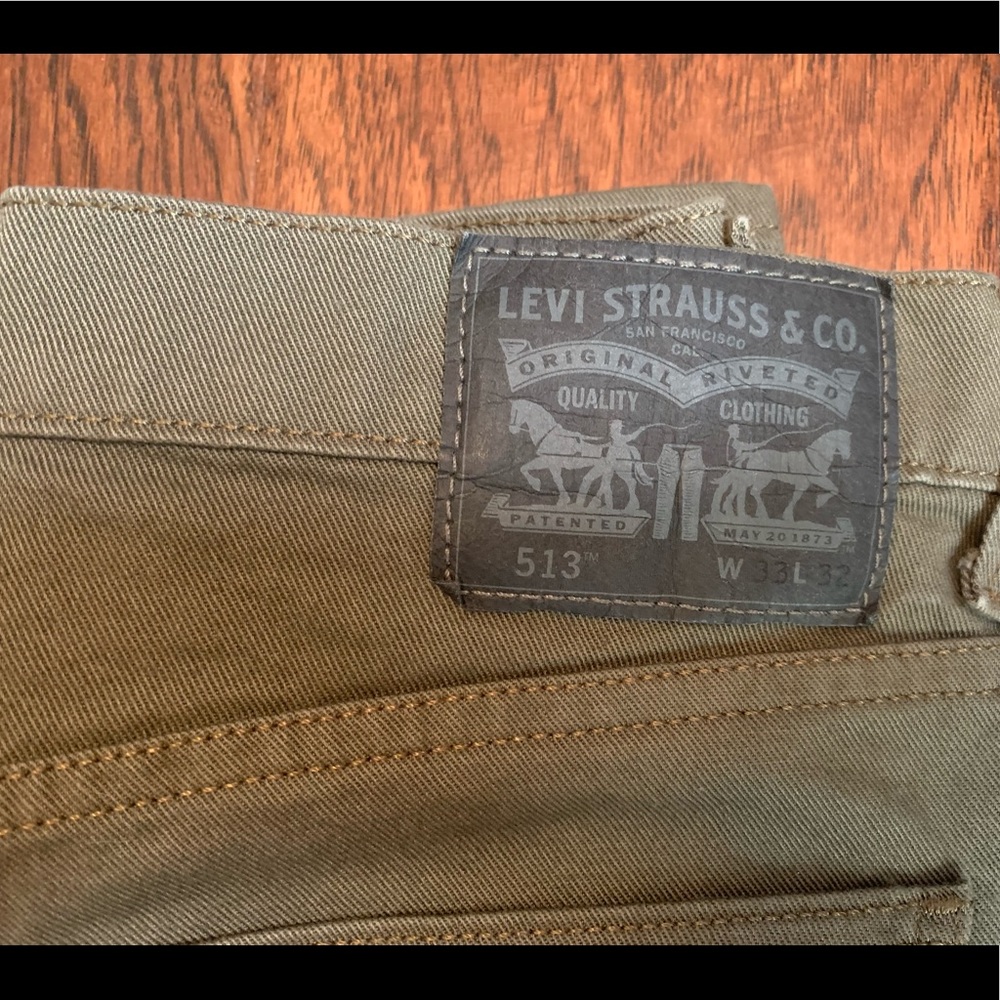 Levi’s 513 jeans pants, army green. 33x32